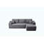 Canapé modulaire de 104 po avec méridienne en forme de L et poches latérales, conception modulaire moderne, assise profonde, canapé rembourré pour le salon / chambre à coucher, sans assemblage requis (tissu moelleux), gris, droite-20804877-20804875