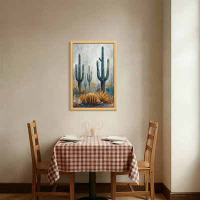 Plantes et fleurs, paysage de cactus du désert, reproduction d'art