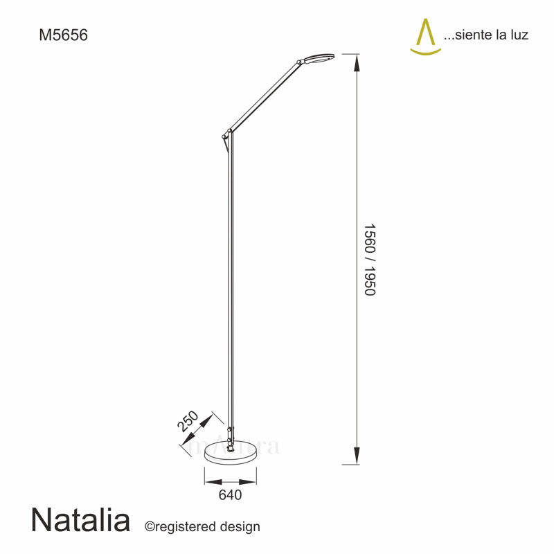 Natalia 156cm LED Task Floor Lamp, White