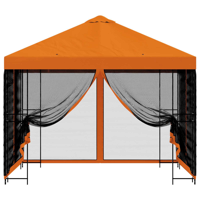 vidaXL Garden Gazebo Polyester and Steel, Orange