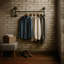 109cm Wall Mounted Metal Clothes Hanging Rail