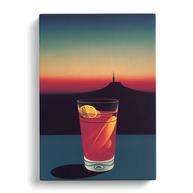 Cocktail At Night - Wrapped Canvas, 50cm H x 35cm W