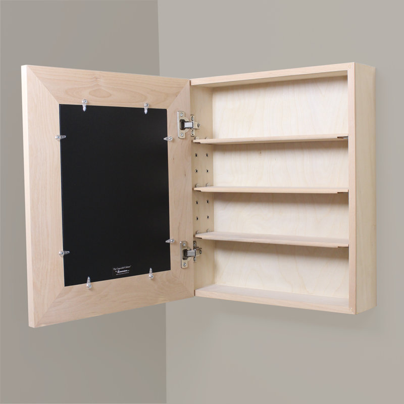Padua 16.875'' W 19.875'' H Wall Mounted Required Framed Medicine Cabinet Mirror 3 Adjustable, Unfinished