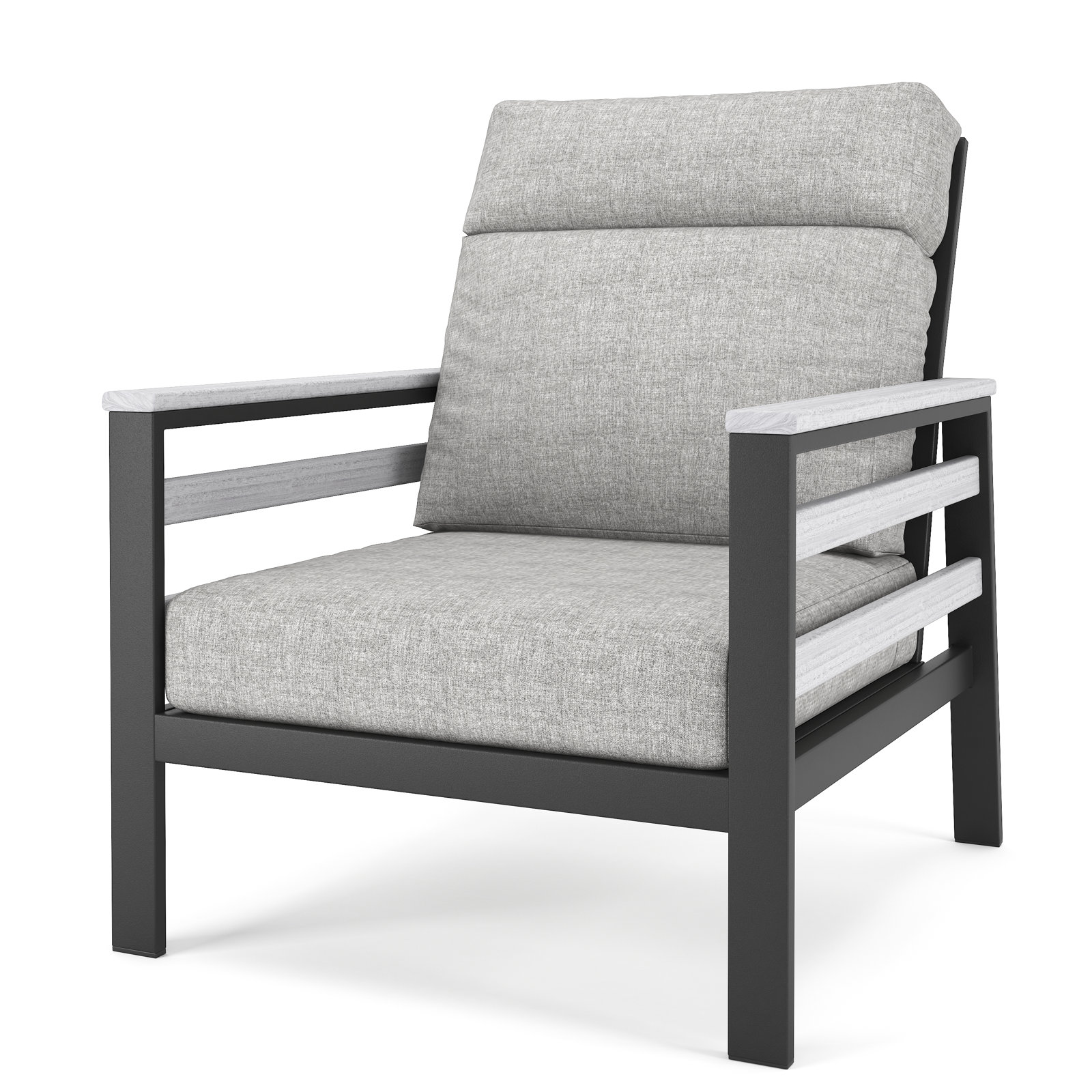 Townsend Sunbrella® Patio Lounge Chair, White, Canvas Granite