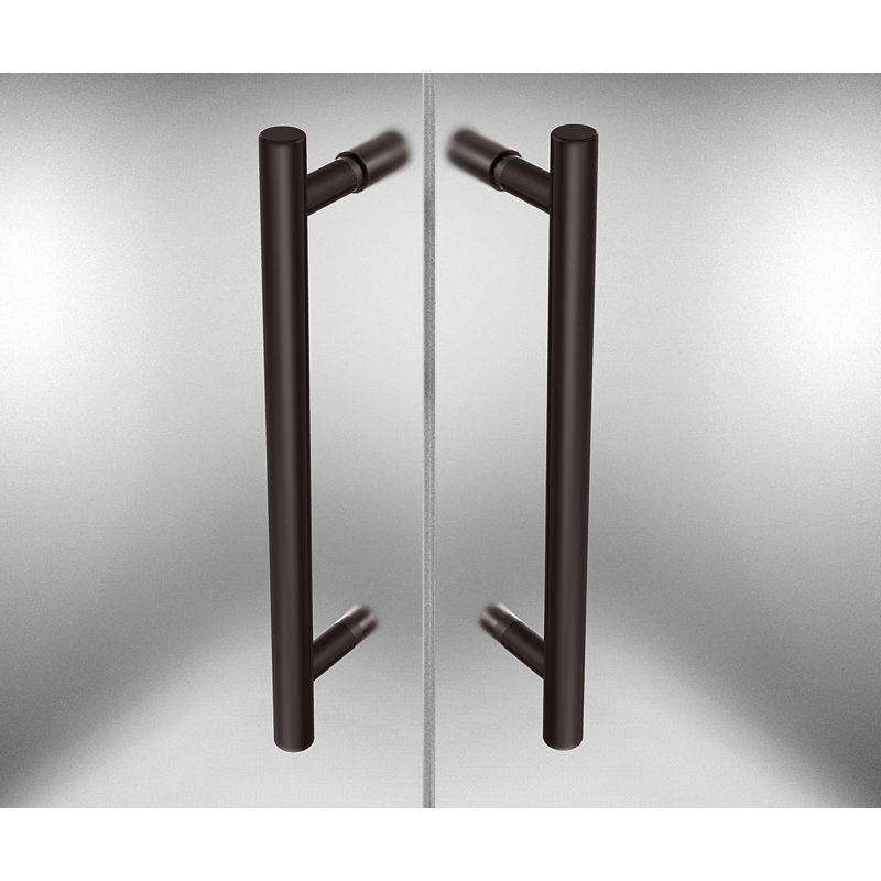Cabine de douche à charnière carrée sans cadre 32 "x 72" Vanora, Bronze