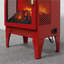 Foyers d'intérieur et accessoires avec verre trempé rouge + tôle, rangement et télécommande