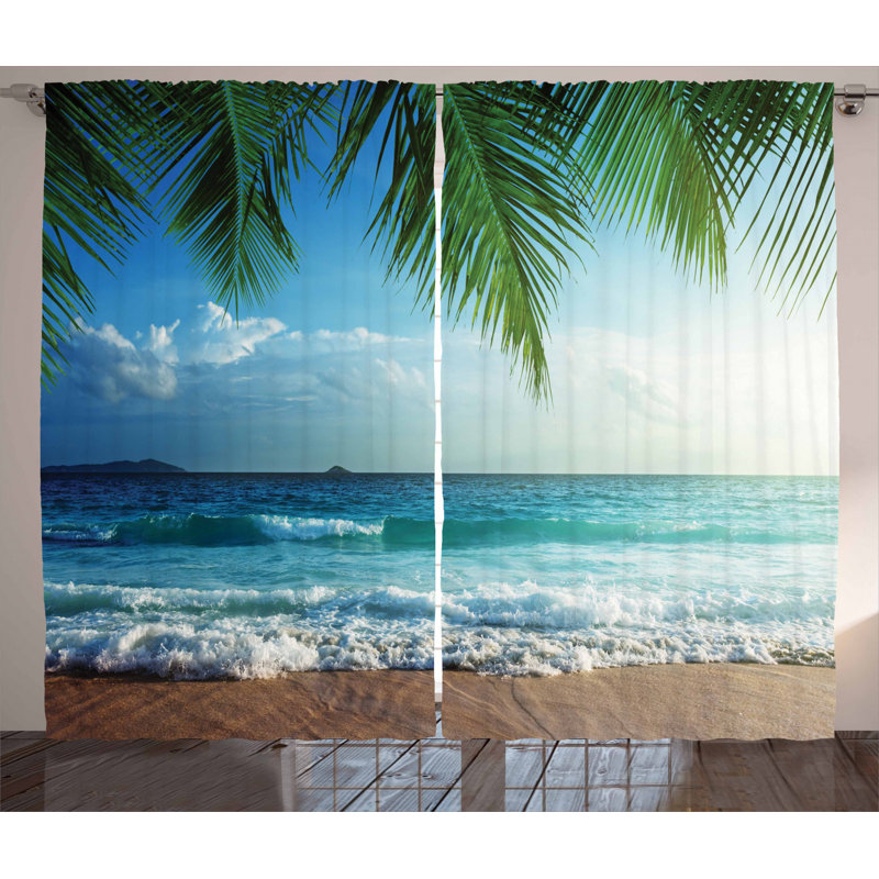Ocean Semi-Sheer Rod Pocket Curtain Panels, 54" W x 96" L