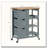 26.5" Rolling Kitchen Island Cart with Butcher Block Top