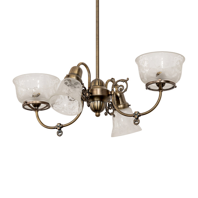 Lustre classique à 4 lumières avec abat-jour Zenda