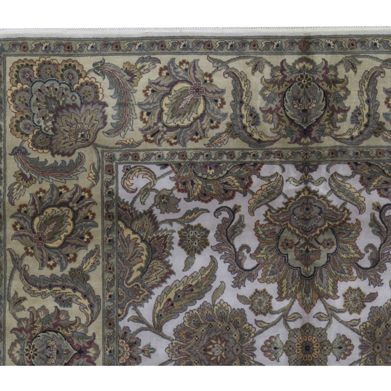 Tapis beige noué à la main de haute qualité