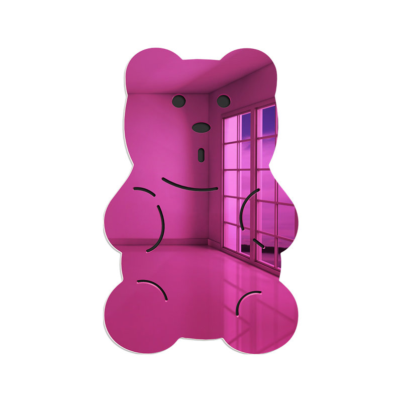 Gummy Bear Candy Mirror Wall Decor, 19" H x 12" W x 1" D, Pink