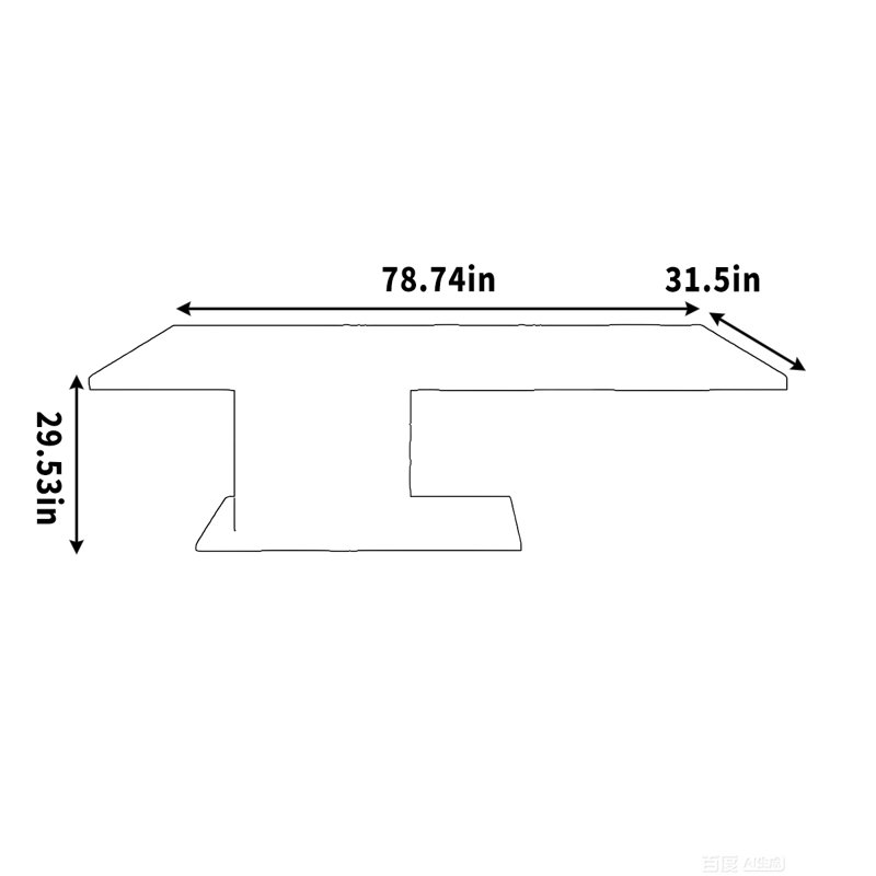 Pieds en bois massif pour une stabilité accrue, H 29,53 po x l 78,74 po x P 31,5 po