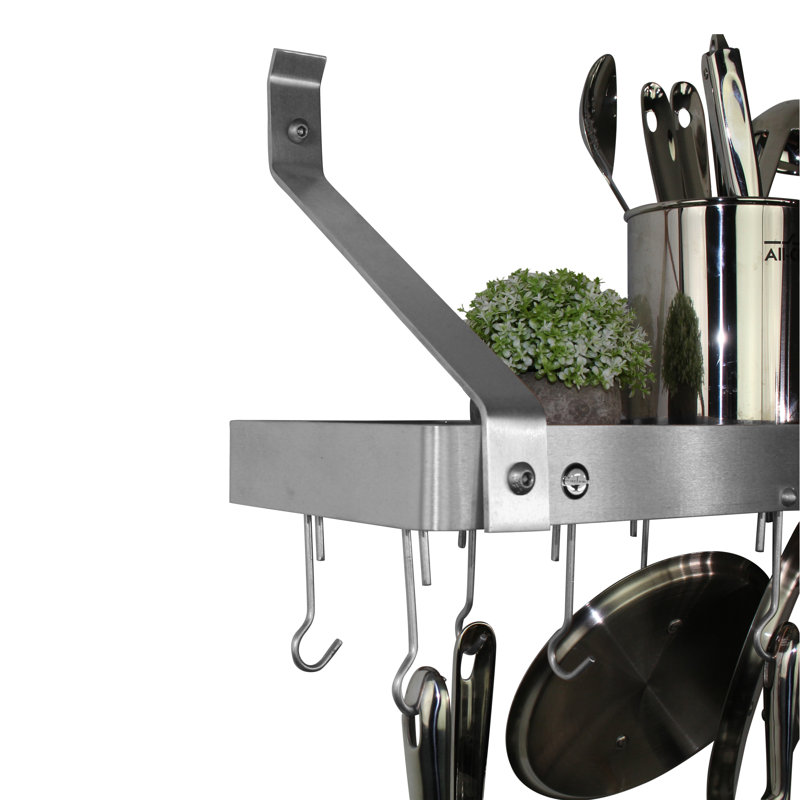 Handcrafted Gourmet Stainless Steel Wall Mounted Pot Rack