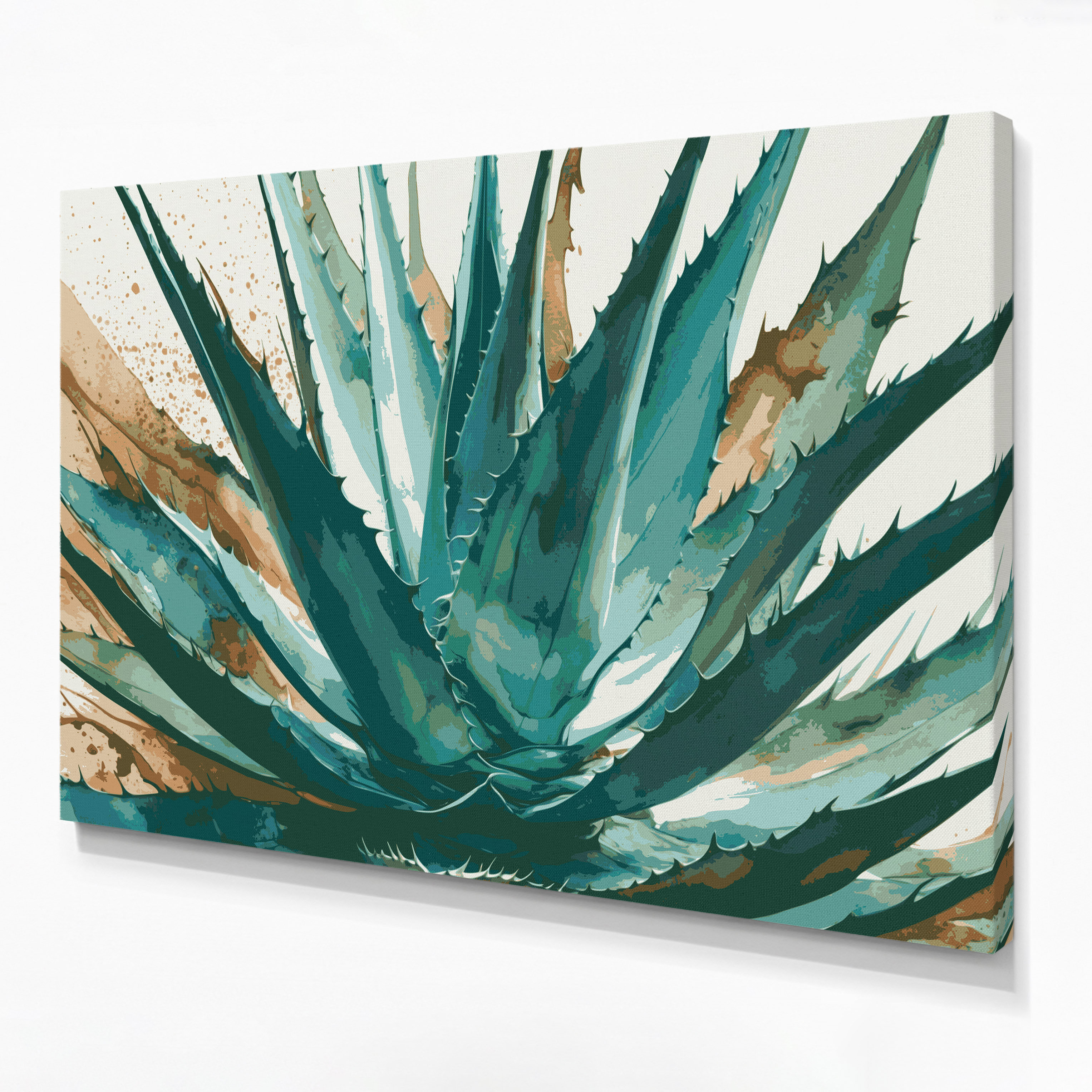 Hokku Designs Southwestern Plants Agave Plant 150 Brown Canvas Wall Art ...