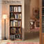 Bibliothèque 71 "en chêne avec portes, bibliothèque cannelée à 5 niveaux avec rangement pour bureau à domicile, salon-1367767267