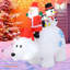  Père Noël gonflable animé 6 pi avec bonhomme de neige et ours polaire