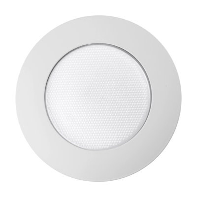 6 In. White Lexan Flat Albalite Shower Trim With Plastic Trim Ring And Albalite Lens