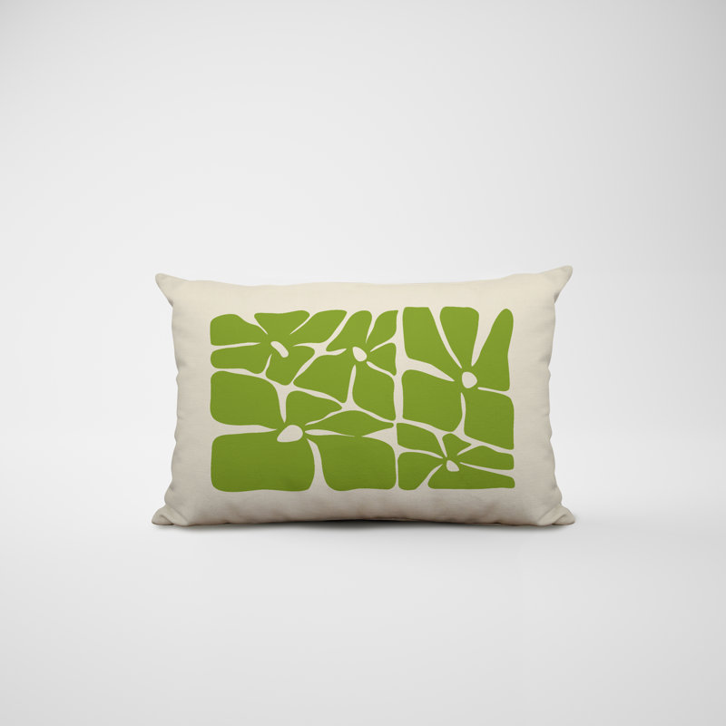 Housse et insert de coussin rectangulaire en polyester pour l'intérieur et l'extérieur, Chartreuse