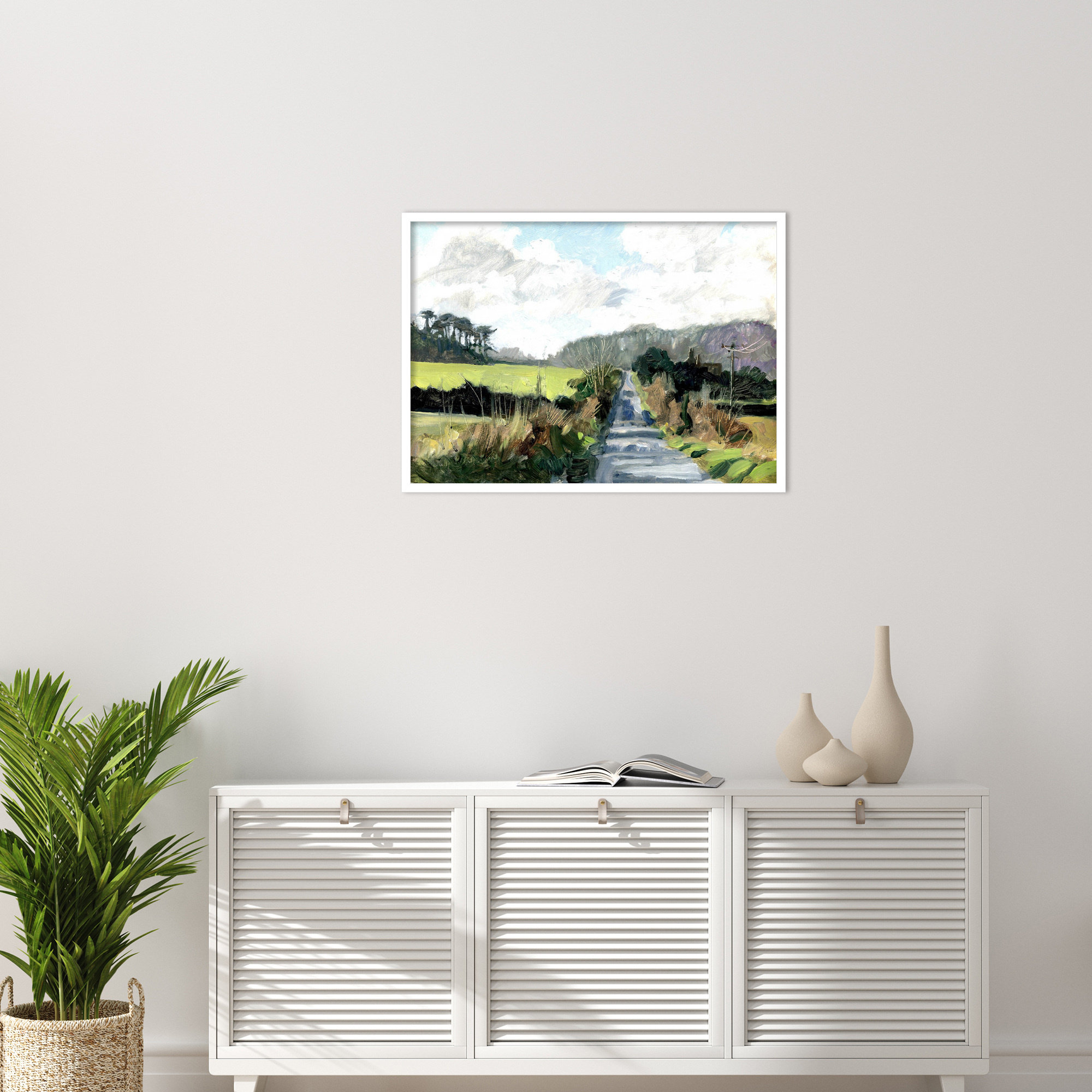 Ripple Lane by Metcalfe Clive, 24" H x 33" W x 1" D, White