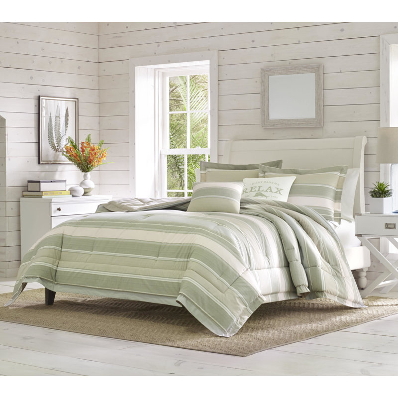 Ensemble d'édredon réversible en coton Serenity, Édredon très grand + 2 taies décoratives très 