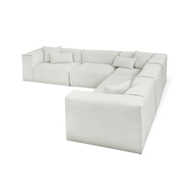 Canapé modulaire rembourré 5 pièces Nest, Boule de brouillard