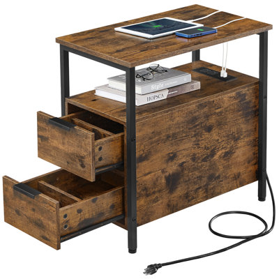 Side Table With Charging Station