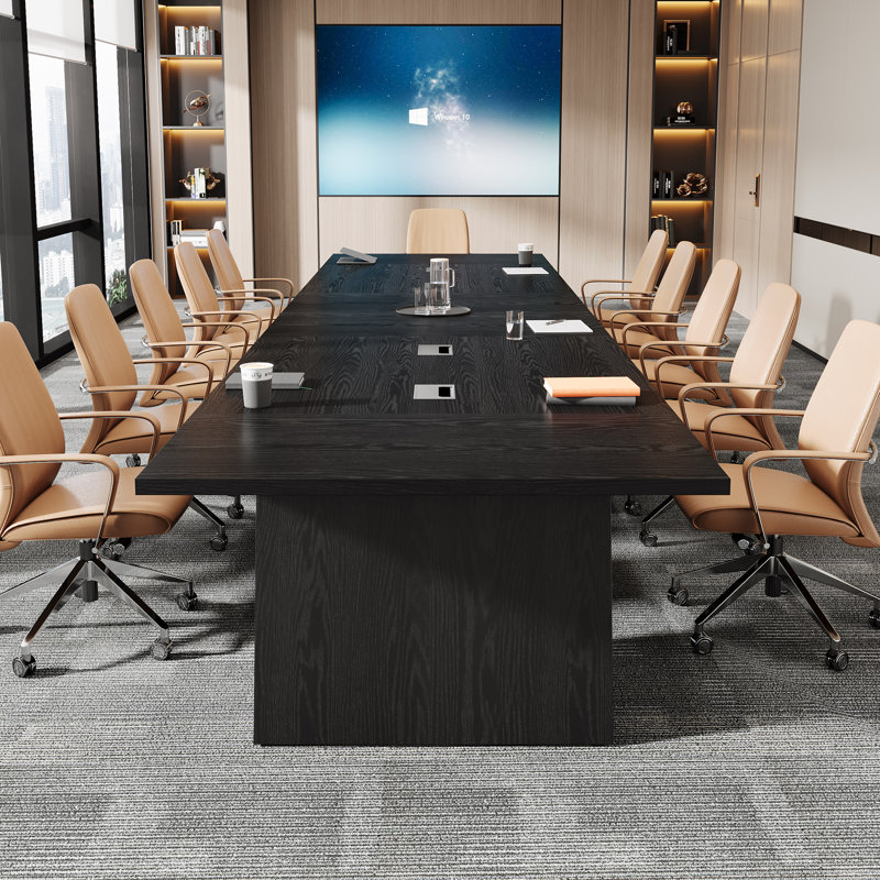 Table de conférence de 8 pi, table de réunion pour 8 à 10 personnes, Noir