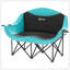 Chaise de camping double pour adultes Outsunny, chaise de camping pliante rembourrée avec accoudoirs, porte-gobelets, vert