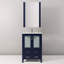Bleu marine 24 po Meuble-lavabo large pour la salle de bain, comptoir en céramique blanche, robinet, 22 miroirs, surface teintée-1357065850