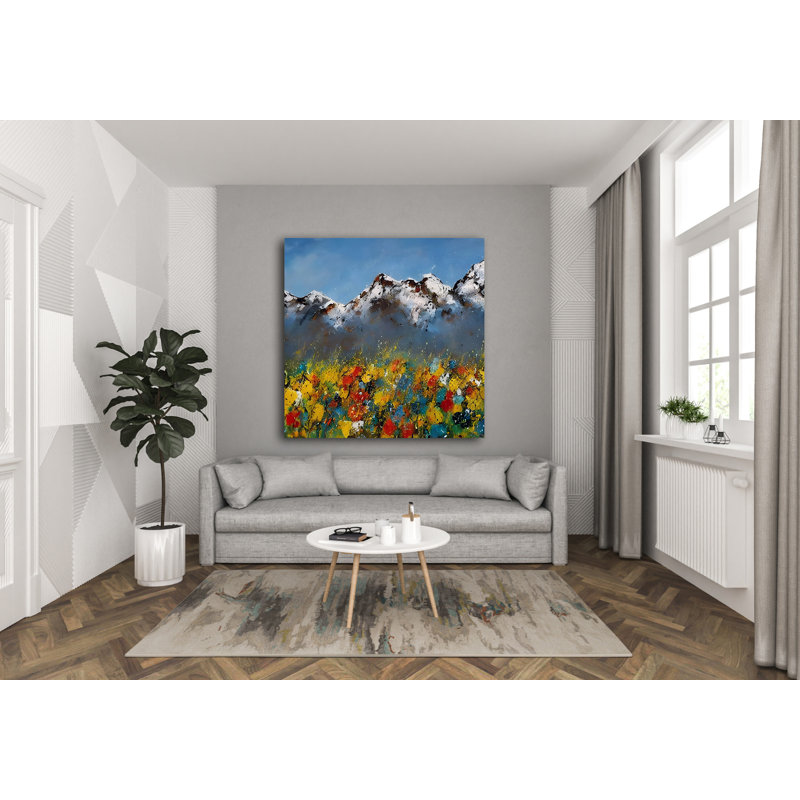 Fleurs dans les Alpes II, H 24 po x l 24 po
