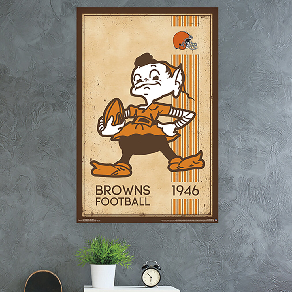 Vintage 1946 Cleveland Browns Memorabilia Poster, Pro Football