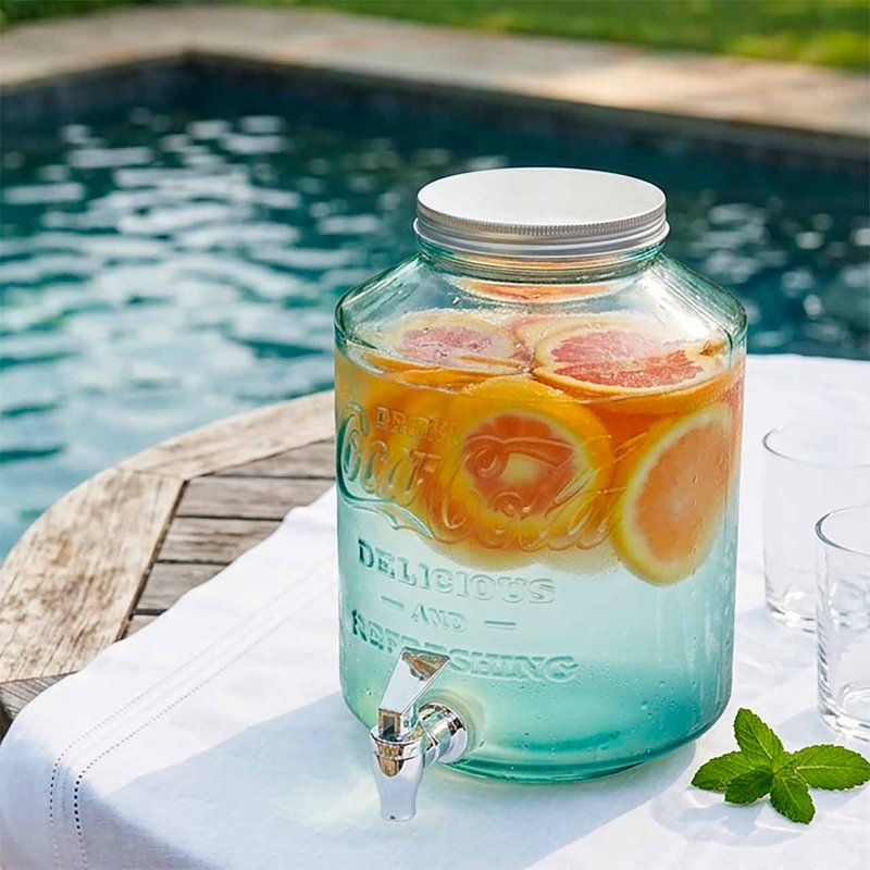 Vintage 1.3 Gallon Recycled Glass Beverage Dispenser