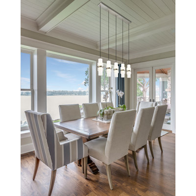 Bryelle 5 - Light Steel Dimmable Kitchen Island Linear Chandelier