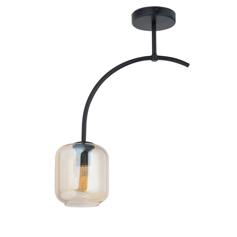 Shine Glass Semi Flush Mount, Amber