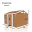 Remise de rangement en métal robuste de 8 pi x 10 pi avec fenêtres, porte verrouillable et ventilation - Remises de jardin d'extérieur résistantes aux intempéries