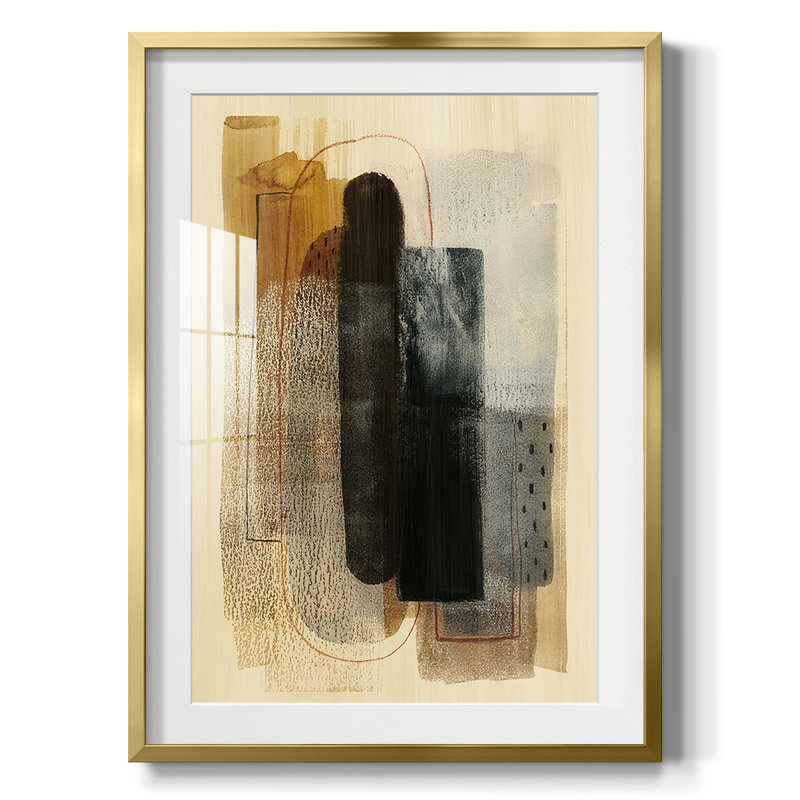 Neutral Framework II Framed Print, Gold Framed Paper, White