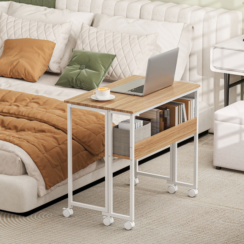 Writing Desk, Natural Wood Finish/White, 75cm H x 80cm W x 50cm D