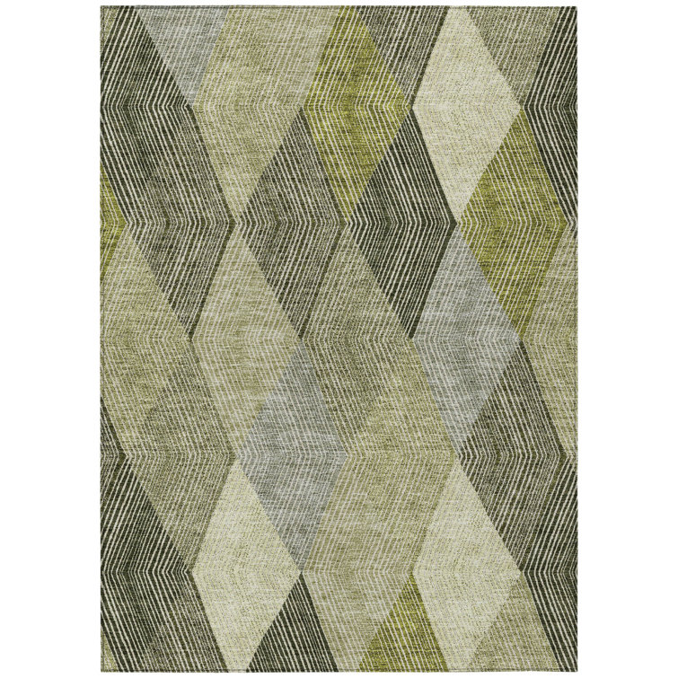 Orren Ellis Aquaisha Washable Geometric Indoor / Outdoor Rug | Wayfair