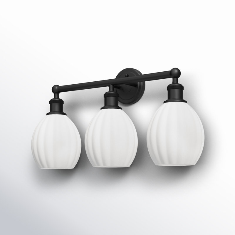Bolduc 3 - Light Dimmable Vanity Light, Matte Black, Matte White