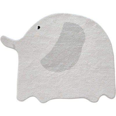 Soft Plush Cut Elephant Rug For Kids Room-Alphabet Rug Non Slip Nursery Rug Bedroom Playroom Rug Washable Classroom ABC Circle Rug For Kids Baby Toddlers,31.5"×39.4"