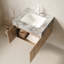 Meuble-lavabo flottant de luxe avec plateau en pierre frittée et lavabo en céramique-129220574-129220576-129220575
