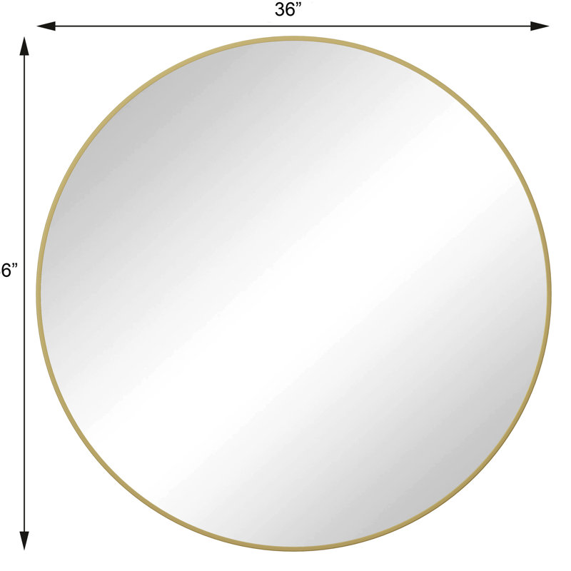 Miroir de salle de bain 36 po avec cadre en métal doré - pour la chambre à coucher et le salon