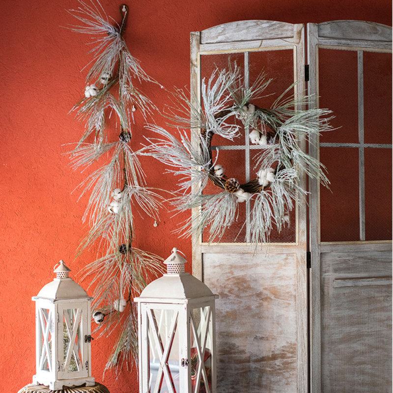 Couronne de neige ou pin, H 30,3 po x l 30,3 po x P 2 po