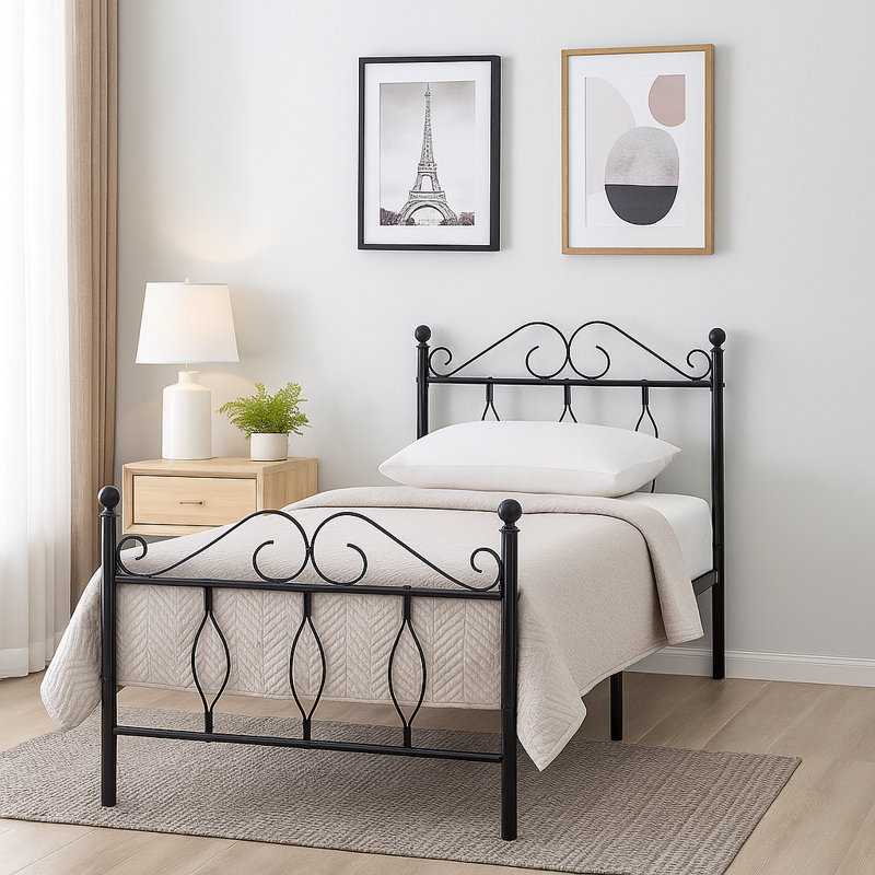 Dandy Metal Single Bed Frame, Black
