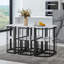 Ensemble de table de salle à manger moderne de 6 pièces avec 6 pièces pour 6 personnes en noir et blanc de qualité supérieure TopMAX (noir SKU: SP000017)-1427723593-1427723594