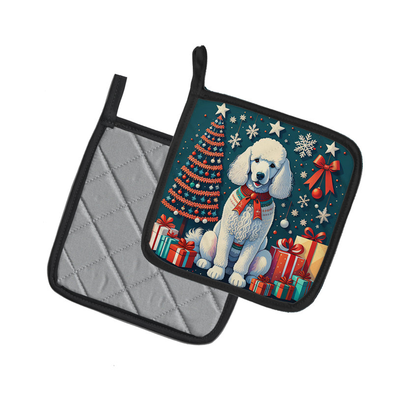 Paire de porte-casseroles Poodle Christmas