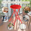 Tabouret pliant Lavish Home de 24 pouces avec siège rembourré, rouge-20201580