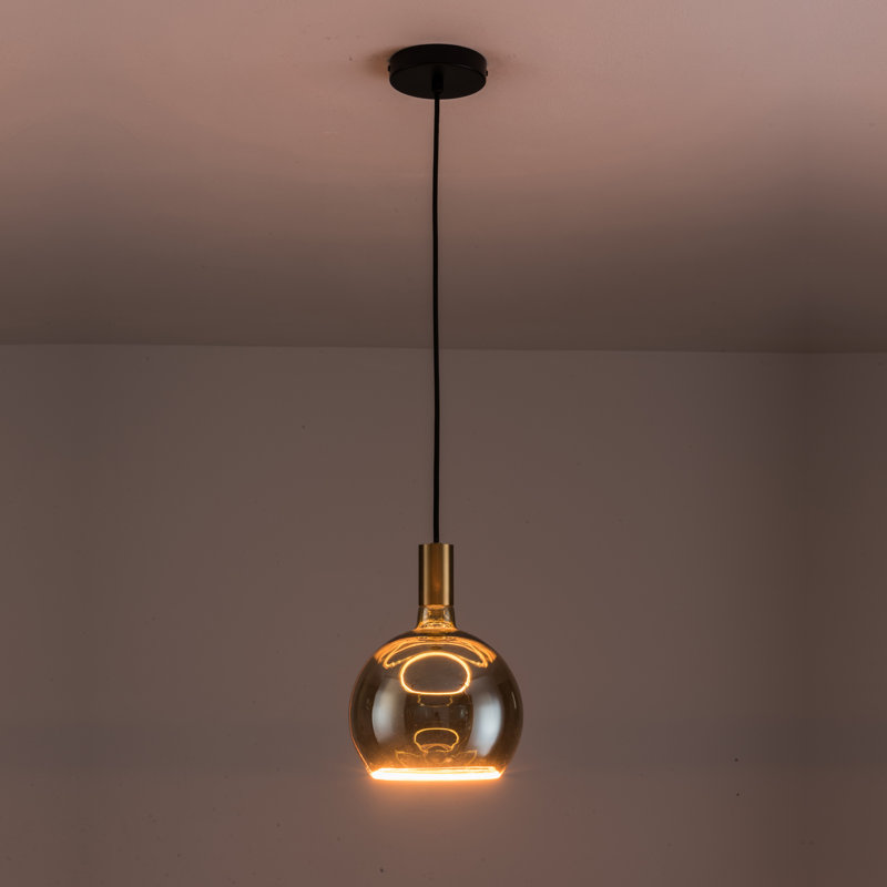 Akers 1 - Light Bulb Pendant, Black/Gold