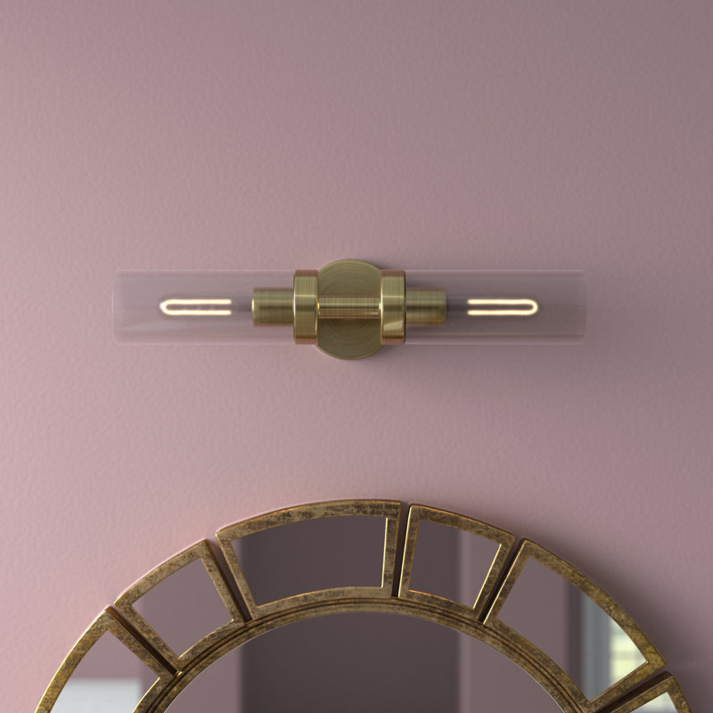 Devia 2-Light Dimmable Wall Sconce, Antique Brass