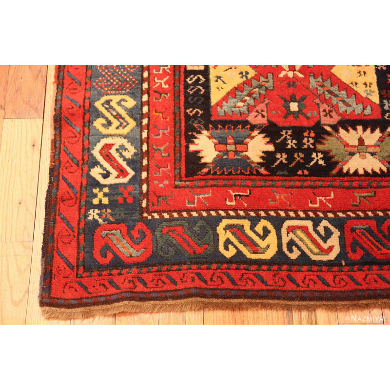 Tapis de couloir rustique à motif géométrique antique